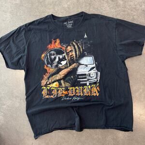 Vintage Y2K Lil Durk Rap Black Graphic Casual Hip Hop Grunge Short Sleeve Tee XL